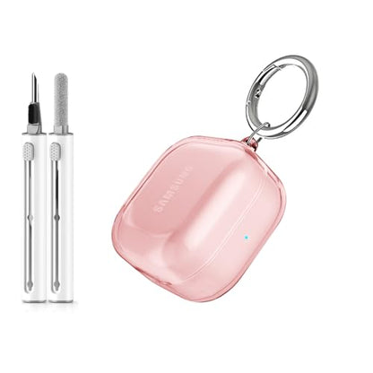 for Samsung Galaxy Buds 4 Case/Galaxy Buds 4 Pro Case Clear,Flexible TPU Clear Cover for Samsung Galaxy Buds 4/4 Pro,Premium Skin with Keychain&Cleaning Pen,Samsung Earbuds Accessories-Pink - color: Clear Pink