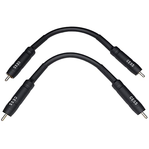 CNCESS RCA Male to RCA Male Short Adapter Cable, Gold Plated Metal Shell, 6 Inch, 2 Pack - size: 6 Inches
