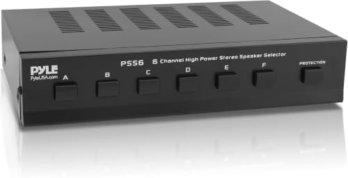 PYLE PSS6 Home 6-Channel High Power Stereo Speaker Selector, Black