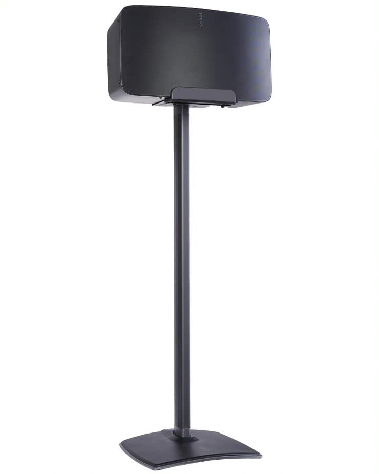 Sanus Wireless Speaker Stand for Sonos Five and Sonos Play:5 - Audio Enhancing Design for Vertical & Horizontal Audio with Built-in Cable Management & Premium Alloy Materials - OSS52 (Black) - color: Black