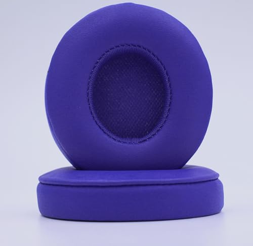 Headphone Replacement Ear Pad Cover Compatible with Beats by Dre Solo3 Solo2 Wired Wireless Headphones Protein Leather Memory Foam Headphone Cushion Ear Muffs-Navy Blue - color: navy blue