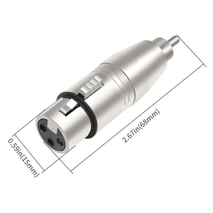 2Pack 3Pin XLR Female to RCA Male Audio Adapter,Balanced XLR Input to Unbalanced RCA Output Audio Connector for Mixer,Power Amplifier,Audio Player - color: RCA M To XLR F
