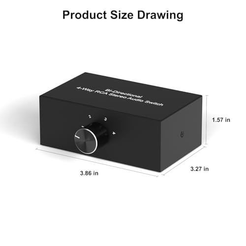 Dingsun 4-Way Stereo Audio Switcher, Bi-Directional Right and Left Channel Audio Selector Box for Blu-ray Players or DVD Players Active Speakers (4In-1Out /1In-4Out) - style: 1In-4Out/ 4In-1Out Stereo Audio Switcher