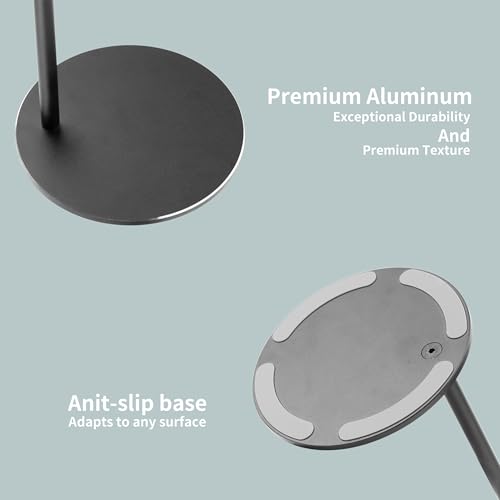 Aluminum Alloy Headphone Stand for Desk with Non-Slip Base - Universal headset stand Compatible with Over-Ear, On-Ear and Neckband Headphones (Black) - color: Black