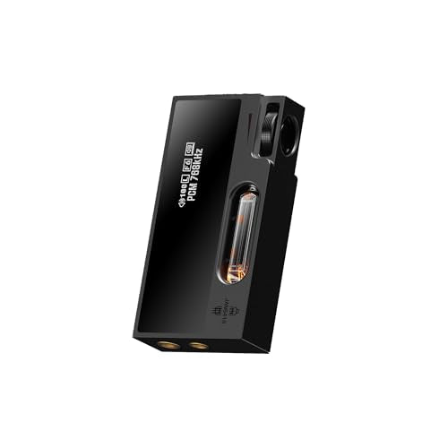 SHANLING UA7 Portable Headphone Amplifier USB DAC AMP Dongle with Dual JAN6418 Tubes, High-End Tube Flavoring Hi-Fi Sound, Support 768kHz/32bit DSD512, 577mW Output, 3.5mm+4.4mm Jack, Black