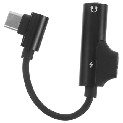 Type-c to 3. 5mm Audio Adapter with Charging Port, USB C to 3. 5mm Dual Headphone and Charging Adapter Cable Splitter Black 4. 72 Inch