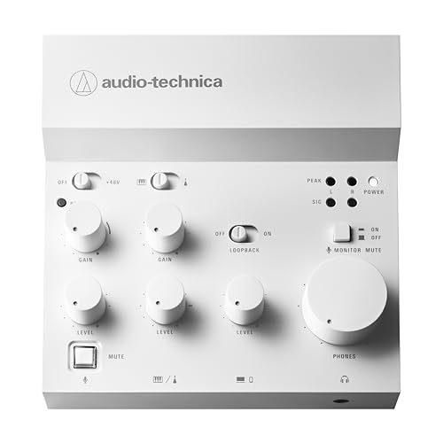 Audio-Technica AT-UMX3 USB Desktop Audio Mixer, White - color: White