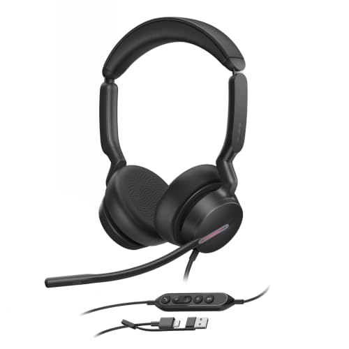 Yealink UH46 PC Headset with Mic Noise Cancelling Wired Headset USB -C/A | Stereo PC Laptop Computer Headset with 3 Noise Cancelling Microphones Plug & Play for Home Office Online Meetings UC Platform - size: Stereo - UC
