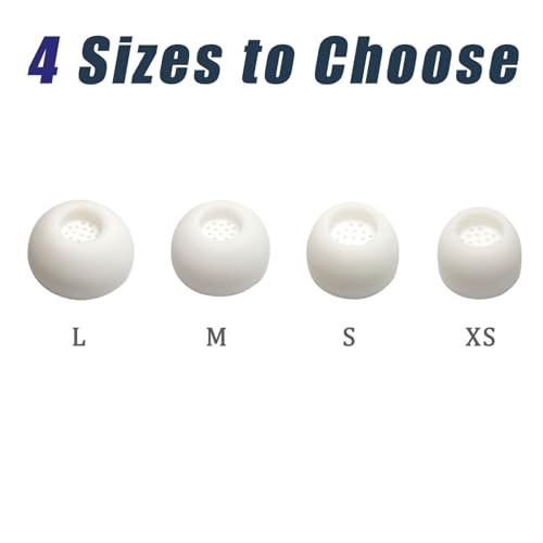 8 Pairs Earbud Tips for Sennheiser Momentum True Wireless 4 - Noise Isolating Replacement Ear Tips Momentum TWS 4 (XS/S/M/L), White - color: White-Silicone