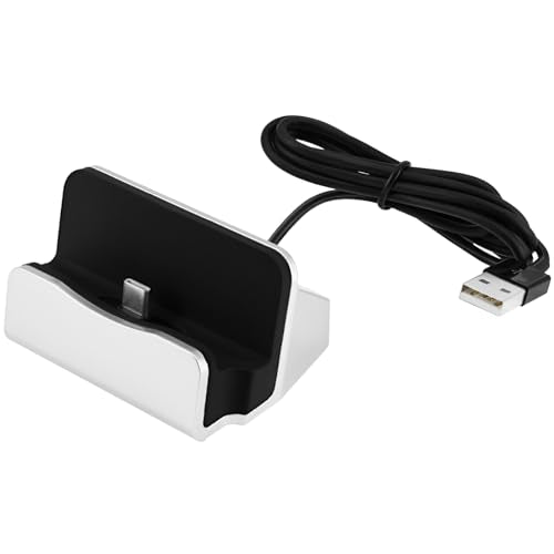 Type-C Charger Dock, BENACES Non-Slip Vertical Silver USB-C Charging Dock Stand Cradle for iPhone15 Series, Samsung Galaxy S8, Note8, LG G5 G6 V20, HTC 10, and Other Type C Devices