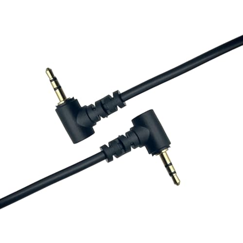 Seadream 2.5mm Audio Cable Short 2Pack 30cm 2.5mm Double Angled Male to Male Subminiature Stereo Headset Headphone Jack Gold Plated Connector Wire Cord Plug Cable (Double Angled) - style: Double Angled