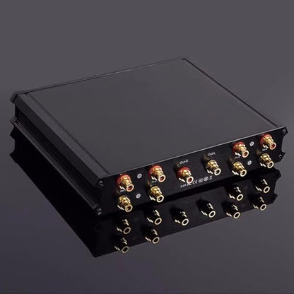 4-in 1-Out Audio Switcher, Stereo Audio Source Signal Switch Box, Manual Passive Audio Splitter Box, Hi-fi Lossless Selector, for CD DVD Radio Power Amplifier Speaker