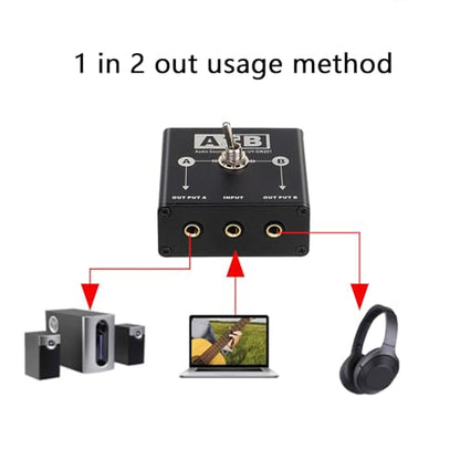 Studio 3.5mm Sound Switcher Passive Multiple Device Compatibility Metal Case Signals Selectors Passive Sound Switching Box