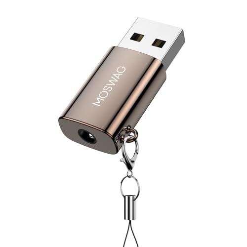 MOSWAG USB to Audio Jack Adapter, 3.5mm Jack Audio Adapter, External Stereo Sound Card TRRS Female Headset Compatible with PC, Laptop, Mac, Desktops, Linux, PS4, PS5 and More Device - size: 1 Pack