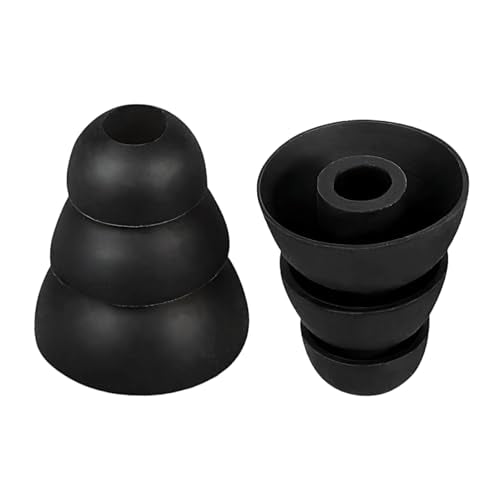 9 Pairs Replacement Earbud Tips Triple Flange Ear Tip for Most in Ear Headphones (Inner Hole 3.8mm) Earbud Covers Triple Flange Noise Isolate Silicone Ear Bud Tips, Black S M L