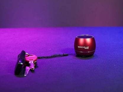 Rockville RPB2-RED 5W Portable Bluetooth Speaker, TWS Wireless Stereo Link, Built-in Mic, SD Slot, Selfie Remote, Aluminum Design | TWS Stereo Link, SD Card Slot, Built-in Mic, Aluminum Body, 5-Hour Rechargeable Battery, 30-Min Charge - color: Red