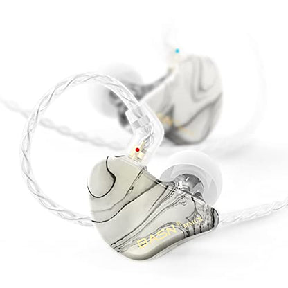 BASN MMCX in Ear Monitor,2DD+1BA Triple Driver Drummer IEM(Porcelain White) - color: Porcelain White