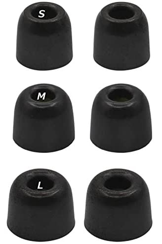 Earbud Memory Foam Tips Earbuds Replacement Tips Ear Tips Earbuds Foam Eartips Compatible with Sony Headphones, S/M/L 6 Pairs, Foam Black