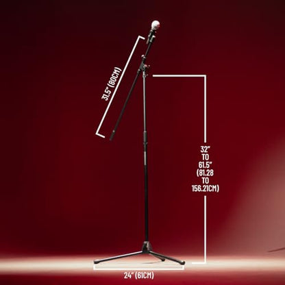 Gator Frameworks Rok-It Series Tripod Mic Stand Adjustable with 31.5" to 61.5" Height, Fully Collapsible for Convenient Travel (RI-MIC-520) - style: Standard Tripod