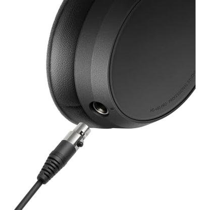 HD 480 PRO Professional Closed-Back Studio Headphones Black Bundle with Auray Headphone Holder w/ Padded Cradle & Adjustable Angle, Pearstone Stereo Mini Male to Stereo Mini Female Ext Cable Black 3
