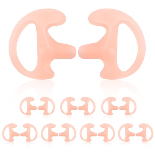 Silicone Ear Molds for Two-Way Radio Acoustic Coil Tube Earpiece Replacement, Left & Right Ear, Compatible with Motorola Kenwood Baofeng Retevis (Pink: Large 2, Medium 4, Small 2, 16pcs) - color: Pink