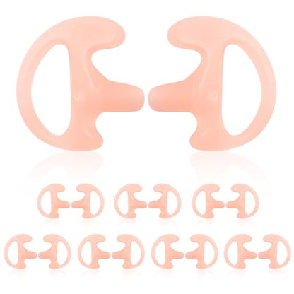 Silicone Ear Molds for Two-Way Radio Acoustic Coil Tube Earpiece Replacement, Left & Right Ear, Compatible with Motorola Kenwood Baofeng Retevis (Pink: Large 2, Medium 4, Small 2, 16pcs) - color: Pink
