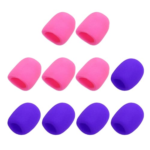 MECCANIXITY 10pcs Microphone Foam Covers, 40mm (1.57") ID 10mm (0.39") Thickness Microphone Windscreen Foam Cover for Most Handheld Microphones, Pink, Purple - color: Pink, Purple
