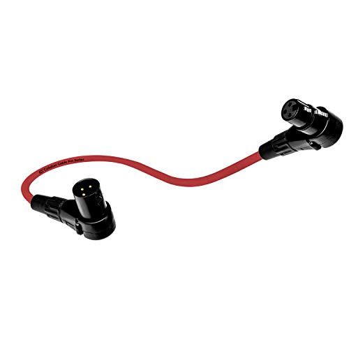 밸런스 XLR 케이블 직각 수-직각 암 - 15.2cm(0.5피트) 레드 - 라이브 퍼포먼스 및 녹음을 위한 오디오 인터페이스 또는 믹서용 Pro 3핀 90도 마이크 커넥터 - color: 레드, size: 0.5 Feet
