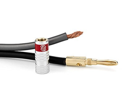 Sewell Silverback Banana Plugs, 6 Pairs Gold Plated Speaker Connectors | 24k Gold, Dual Screw Lock - size: 6 Pair (12 plugs)