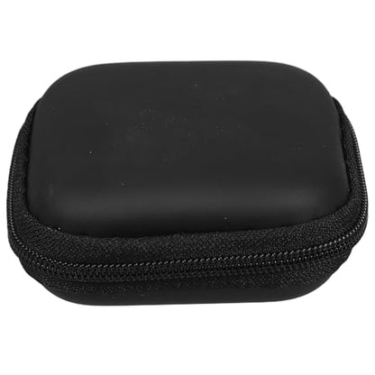 Black Earphone Case Pouch with EVA Cloth Box for Travel - color: Black