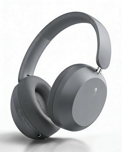 Wentronic Y05 Wireless Bluetooth Headphone, Noise Cancelling, Grey | Wireless Over-Ear Headphones, Hi-Res Audio, 48H Playtime, Built-in Mic, Comfort & Connectivity, Works with iOS, Android & PC - color: Grey