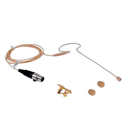AVL630R TA4F Headset Microphone, Tan | Compatible with Shure T1 ULX1 UR1 PG1 Wireless Transmitter, Professional Replacement, Mini Omnidirectional Mic - color: Tan