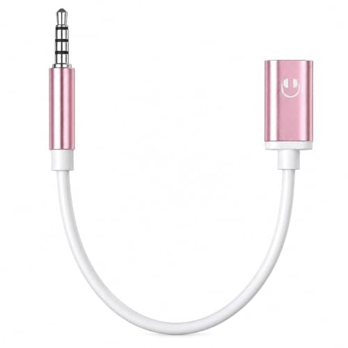 Pink UsbC Female to 3.5mm Male UsbC Female to Aux Male Audio Adapter Headphone Jack Adapter USB-C to Aux Cable Cord Compatible with Smartphones, Tablets, Laptops, MP3 Players