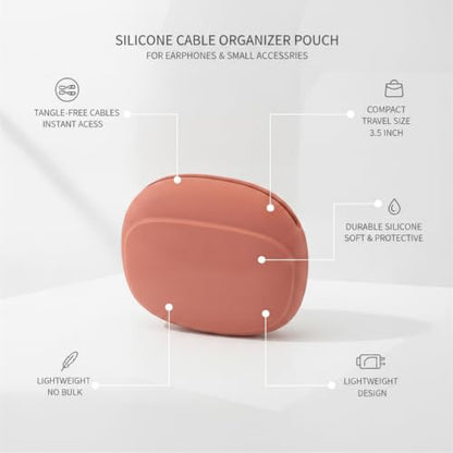 Silicone Organizer Pouch for Small Tech Accessories, Compact Travel Case for Cables and Adapters