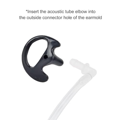 Replacement Earmold for Acoustic Coil Tube Earpiece(2Pairs Black) | Ear Mold Earbud for Motorola Midland Baofeng Walkie Talkie Clear Tube Headset - color: Black