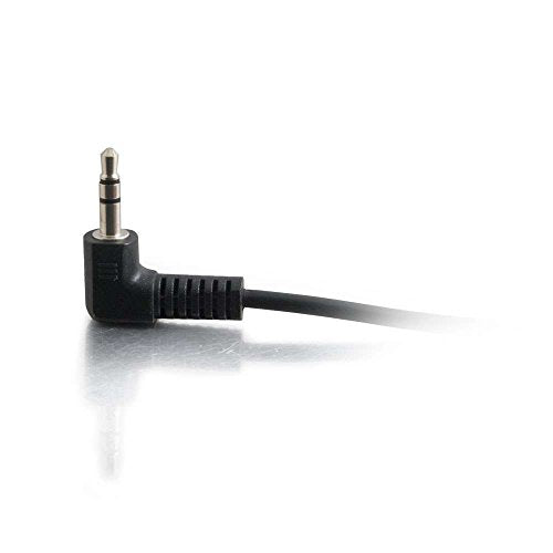 Legrand - C2G Velocity 3.5mm Right Angle Stereo Audio Extension Cable, Male to Male Auxiliary Cable, Black Auxillary Port Extension Cable, 1.5 Feet, 1 Count, C2G 40582