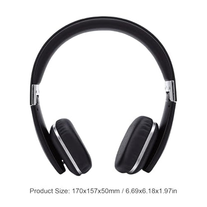 Fockety Headphone, Foldable Wireless Headphones Over Ear, Adjustable Comfortable Lightweight Headset for Home Office Travel Workout Cellphone PC, Dual Device Connection (Black) - color: Black