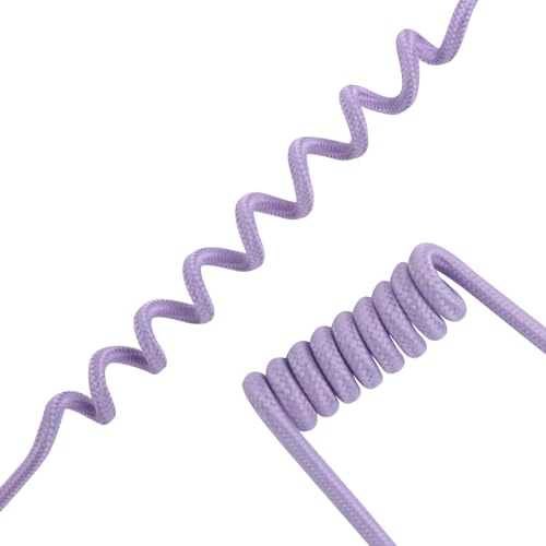 WODASEN Replacement Braided Nylon Fiber Acoustic Coil Tube Moisture Proof Color for Radio Earpiece (PurePurple-1) - color: PurePurple-1