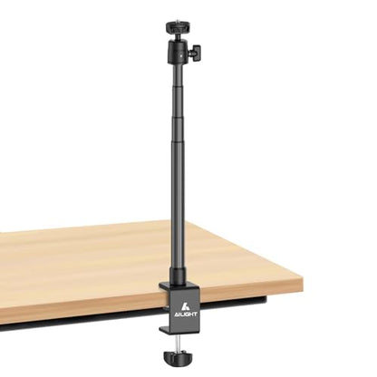 Ailight Adjustable Desk Camera Mount & Webcam Stand 10.8"-31.1" | 1/4" Screw, C-Clamp Base, Overhead Tripod, Compatible with DSLR Logitech Obsbot insta360 Anker and Others - size: TS6001