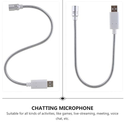 Toddmomy USB Computer Microphone with Portable Compact Design, Aluminum Alloy Body, and Sponge Cover for Voice Chat and Live-Streaming Compatible with Laptop and Desktop