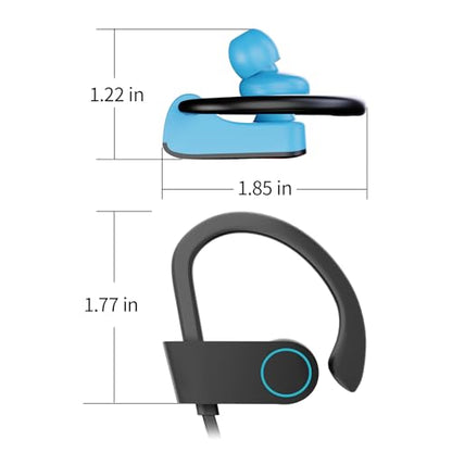 JOYWISE Bluetooth Headphones, Wireless Headphones 16H Playtime Wireless Earbuds with Mic Stereo in-Ear Earphones, IPX7 Waterproof Sports Headphone Sound Isolation Headsets for Running, Workout Blue - color: Sky Blue