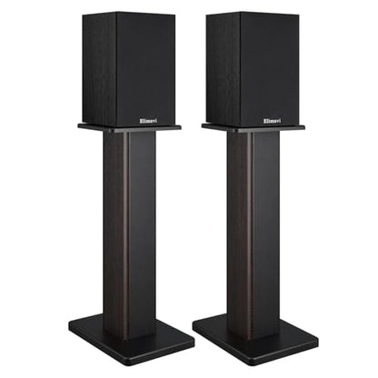 Elimavi 22.64" Universal Floor Speaker Stands Pair, 150 lb Capacity, Black | Non-Slip Pads and Cable Ties, Easy Assembly for Bookshelf, Satellite and Studio Monitor Speakers - color: Black