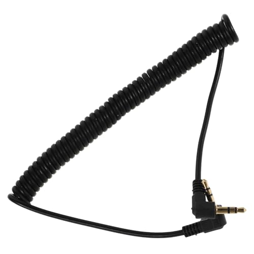 Zerodeko Coiled 3.5mm Stereo Aux Audio Cable Right Angle Connectors Portable for Home Car Audio Devices