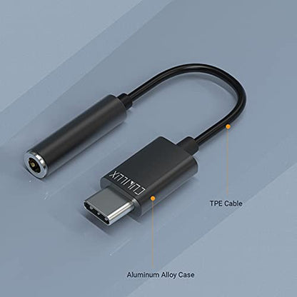 USB C Headphone Adapter with 192KHz/24-bit DAC Compatible with Samsung S25/S24/S23/S22 Ultra, Tab S10/S9/S8/S7/S6, iPhone 17/16/15, iPad Pro 13/12.9/11, iPad Air 13/11h, Pixel 10/9/8/7/6 Pro - color: Black, 192KHz/24-bit