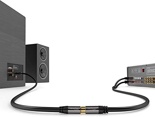 KabelDirekt RCA 연장 케이블 - 6.1m(20피트) | 서브우퍼/오디오 케이블, RCA 수에서 암으로 앰프/HiFi, 아날로그 및 디지털에 이상적입니다 - size: 20 Feet