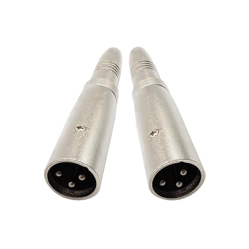 XLR to 1/4" Adapter 3PIN XLR Male to 6.35MM Female Connector Compatible with Microphone, Stereo, Mixer 2pcs - style: XLR Male to 6.35MM Female Adpapter