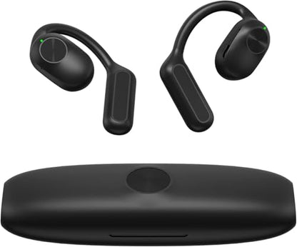 Sainellor 2025 Latest Open-Ear Air Conduction Headphones, 56H Playtime Bluetooth 5.2 Wireless Earbuds, IPX5 Waterproof Sport Earphones, Touch Control, Noise Isolating Running Headset (Black)