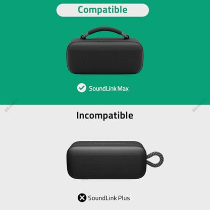 Geekria Silicone Case Cover Compatible with Bose SoundLink Max Speaker, Protective Soft Silicone Sleeve with Shoulder Strap, Portable Travel Carrying Case (Black)