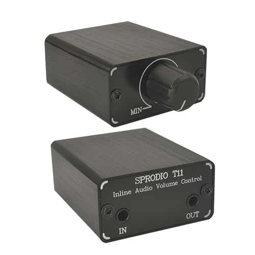 SPRODIO 3.5mm Audio Volume Controller, line Volume Control Box, 1/8" aux Mini Inline attenuator knob -T11