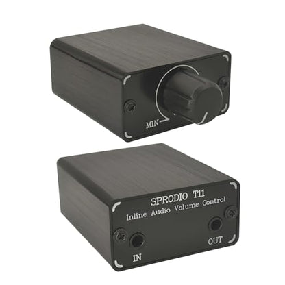 SPRODIO 3.5mm Audio Volume Controller, line Volume Control Box, 1/8" aux Mini Inline attenuator knob -T11